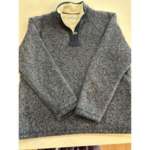 Orvis Fleece Lined‎ Pullover Sweater Quarter Zip Classic Collection L
